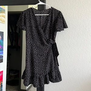 Relipop Summer Women Short Sleeve Print Dress V Neck Casual Short Dress